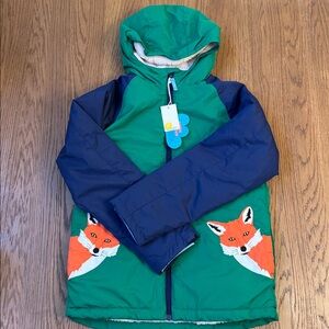 NWT Mini Boden Kids' High Pile Fleece Lined Fox Jacket Size 11-12Y 152 cm